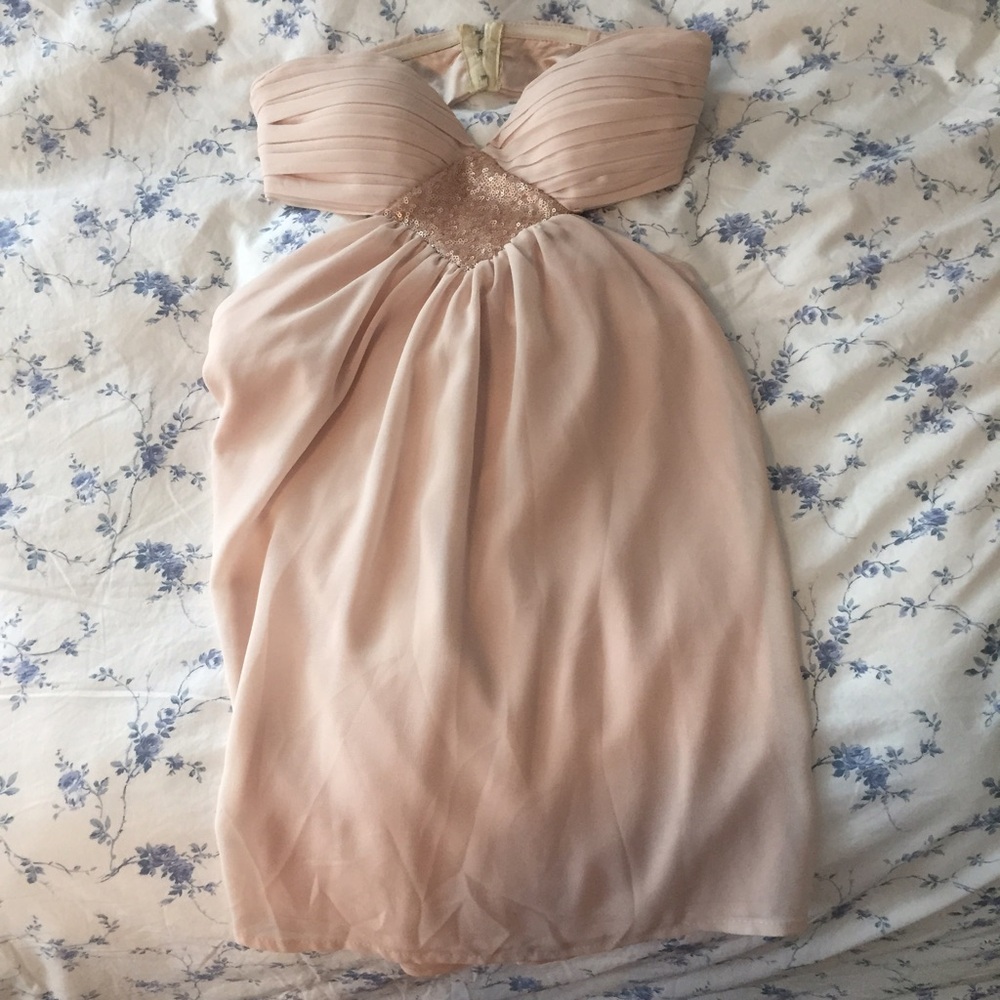 Strapless Blush Pink Chiffon Dress